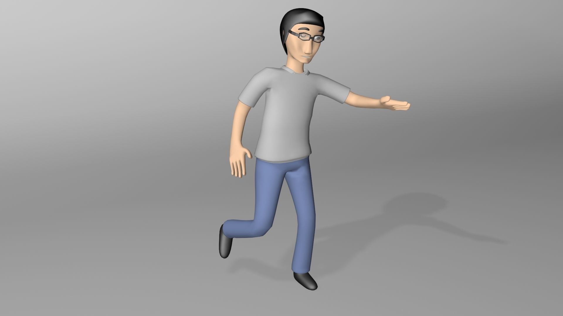 Boy play Low-poly 3D model_3