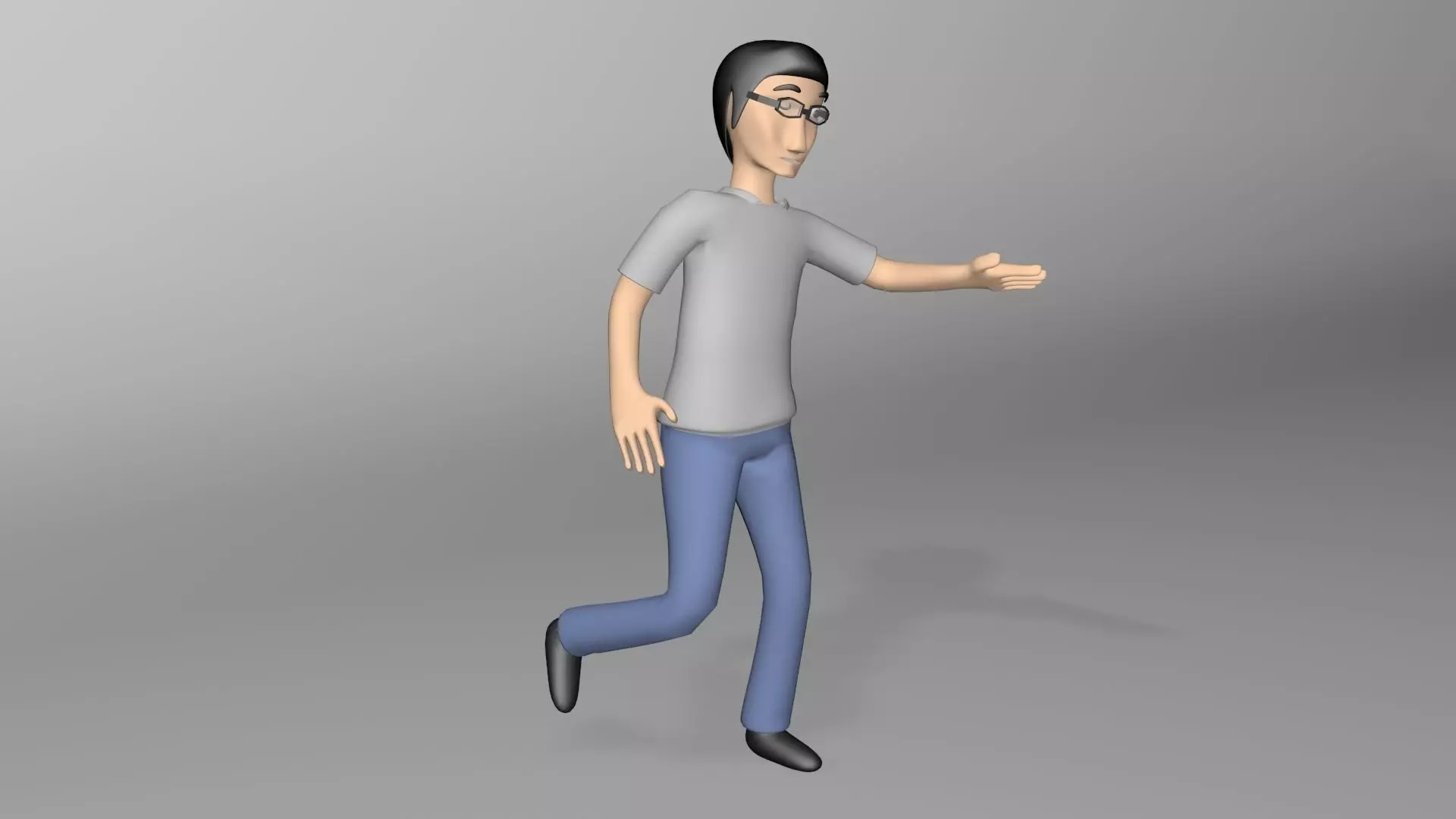 Boy play Low-poly 3D model_0