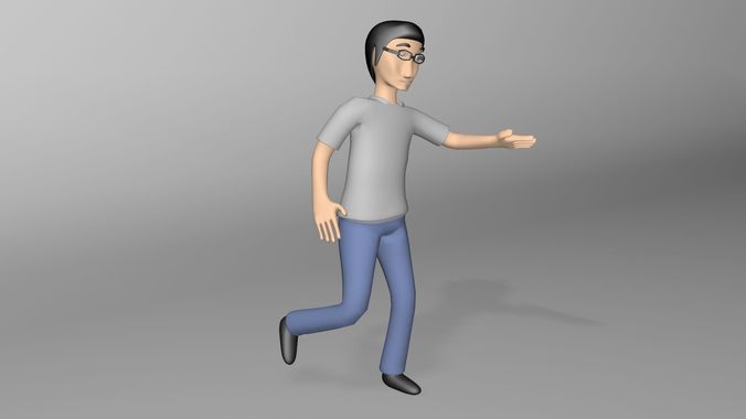 Boy play Low-poly 3D model