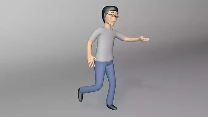 Boy play Low-poly 3D model