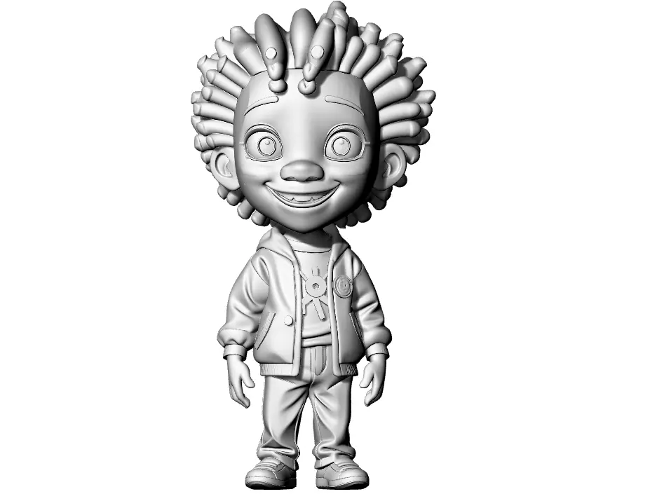 carl anime boy 3D print model_2