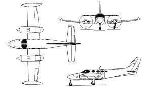 Cesna 340 Low-poly 3D model_2