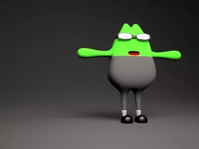 Green character Free low-poly 3D model