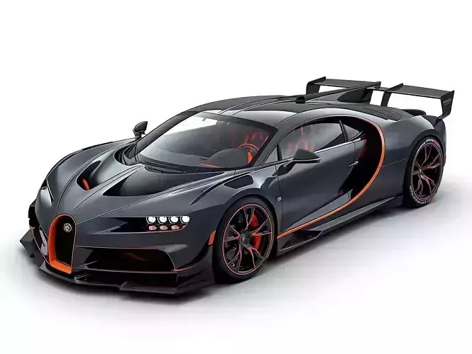 Bugatti High Performance Supercar 3D Model Track Racer