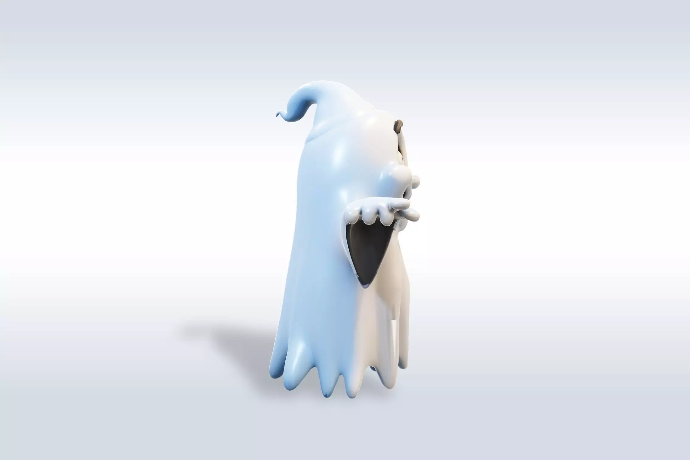 Cheerful Ghost Boy Character Low-poly 3D model_2