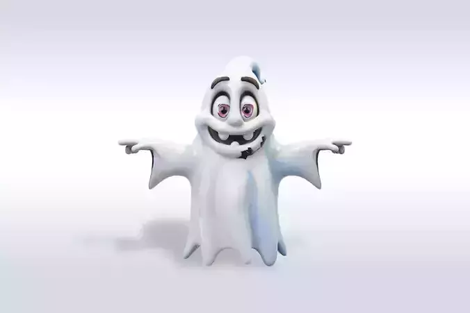 Cheerful Ghost Boy Character