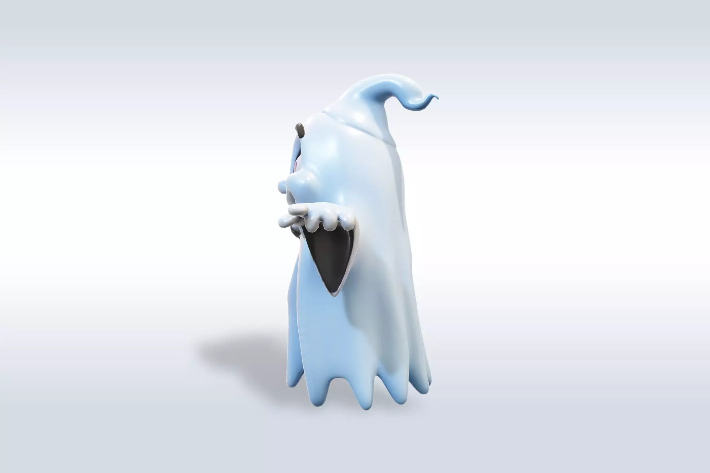 Cheerful Ghost Boy Character Low-poly 3D model_4