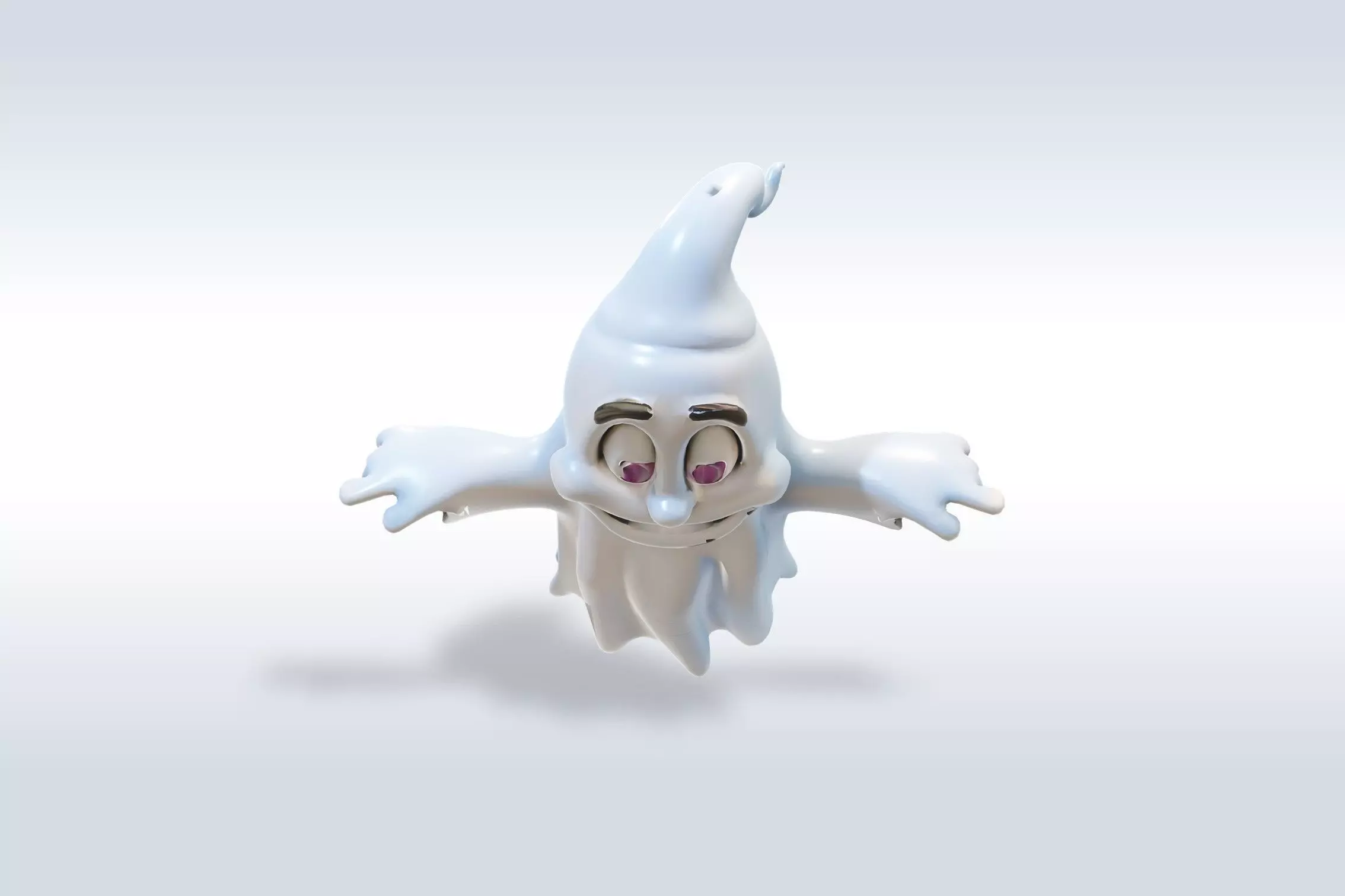 Cheerful Ghost Boy Character Low-poly 3D model_6
