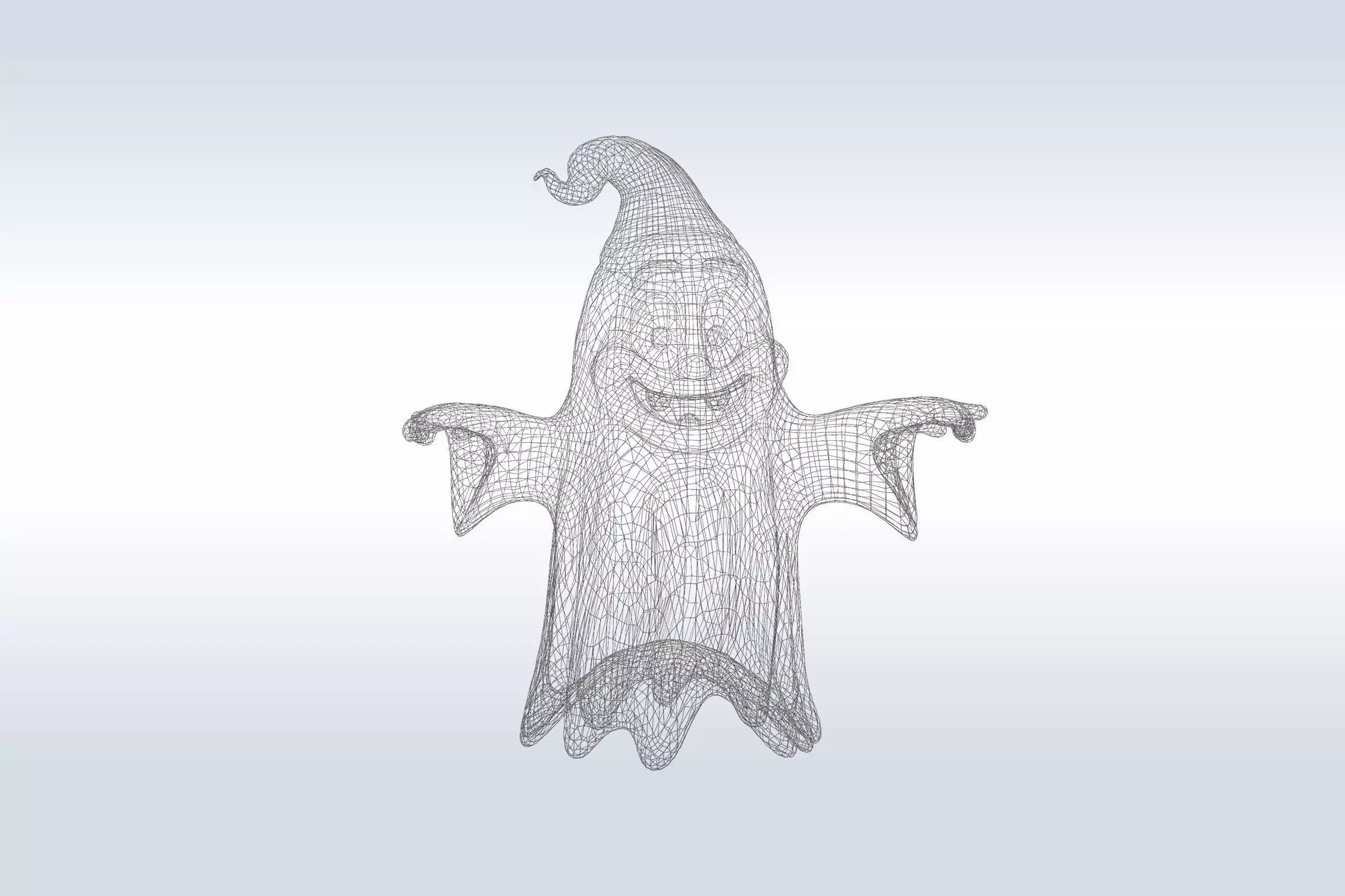 Cheerful Ghost Boy Character Low-poly 3D model_9