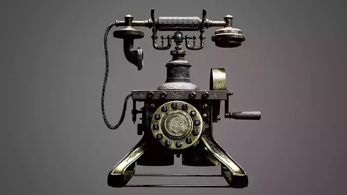 Ornate Vintage Telephone - Photoreal High Poly 3D Model