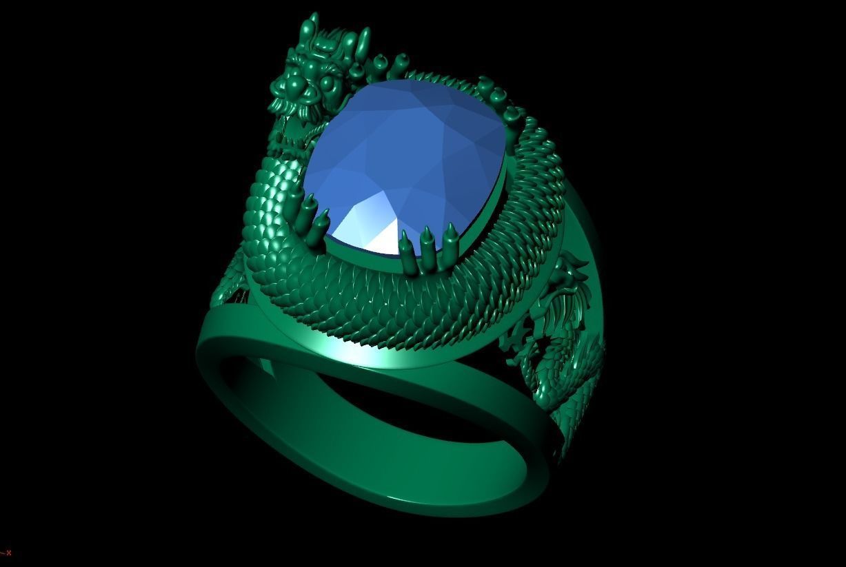 Dragon ring 1 3D print model_1
