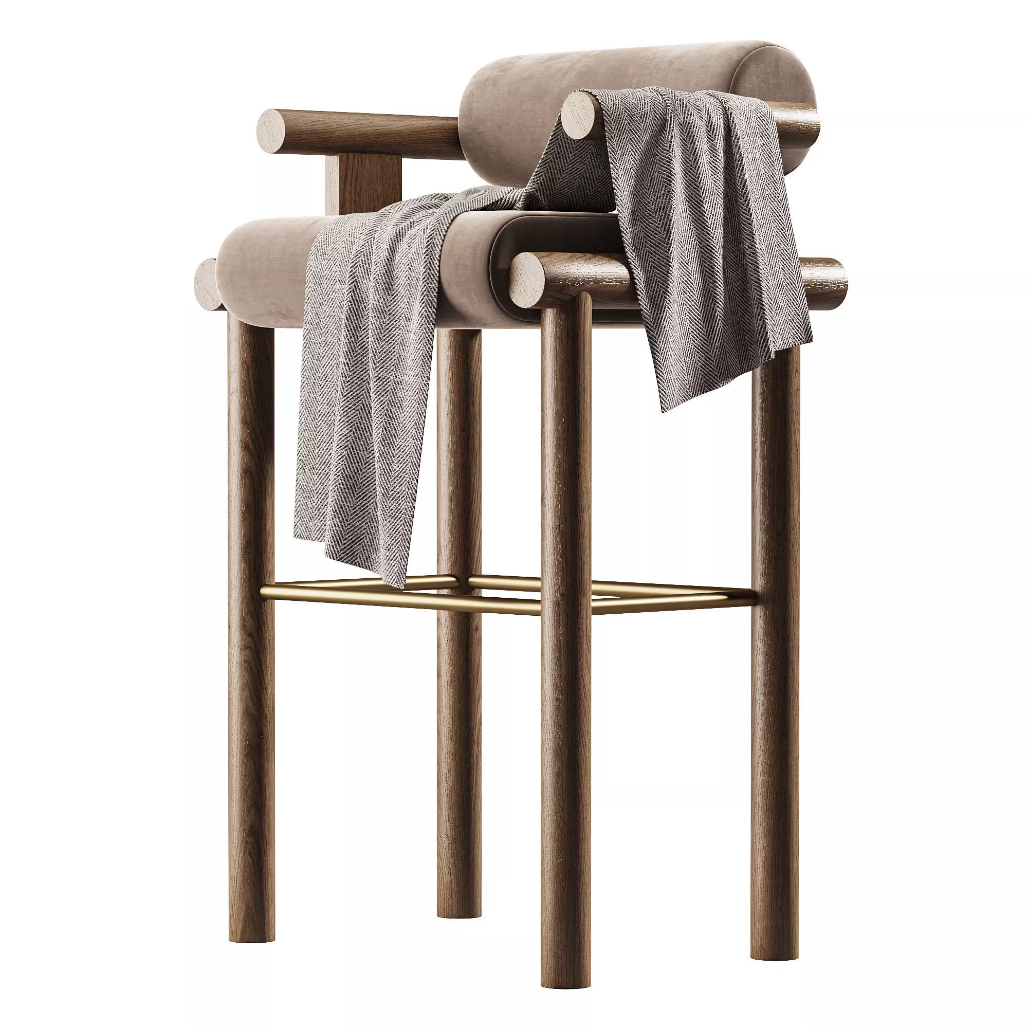 Laguna Bar Chair Low-poly 3D model_1