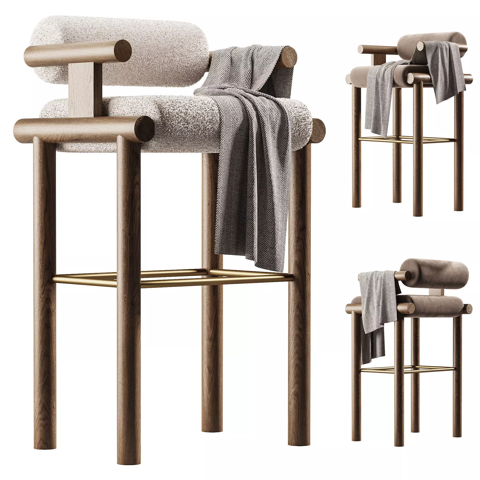 Laguna Bar Chair Low-poly 3D model_0