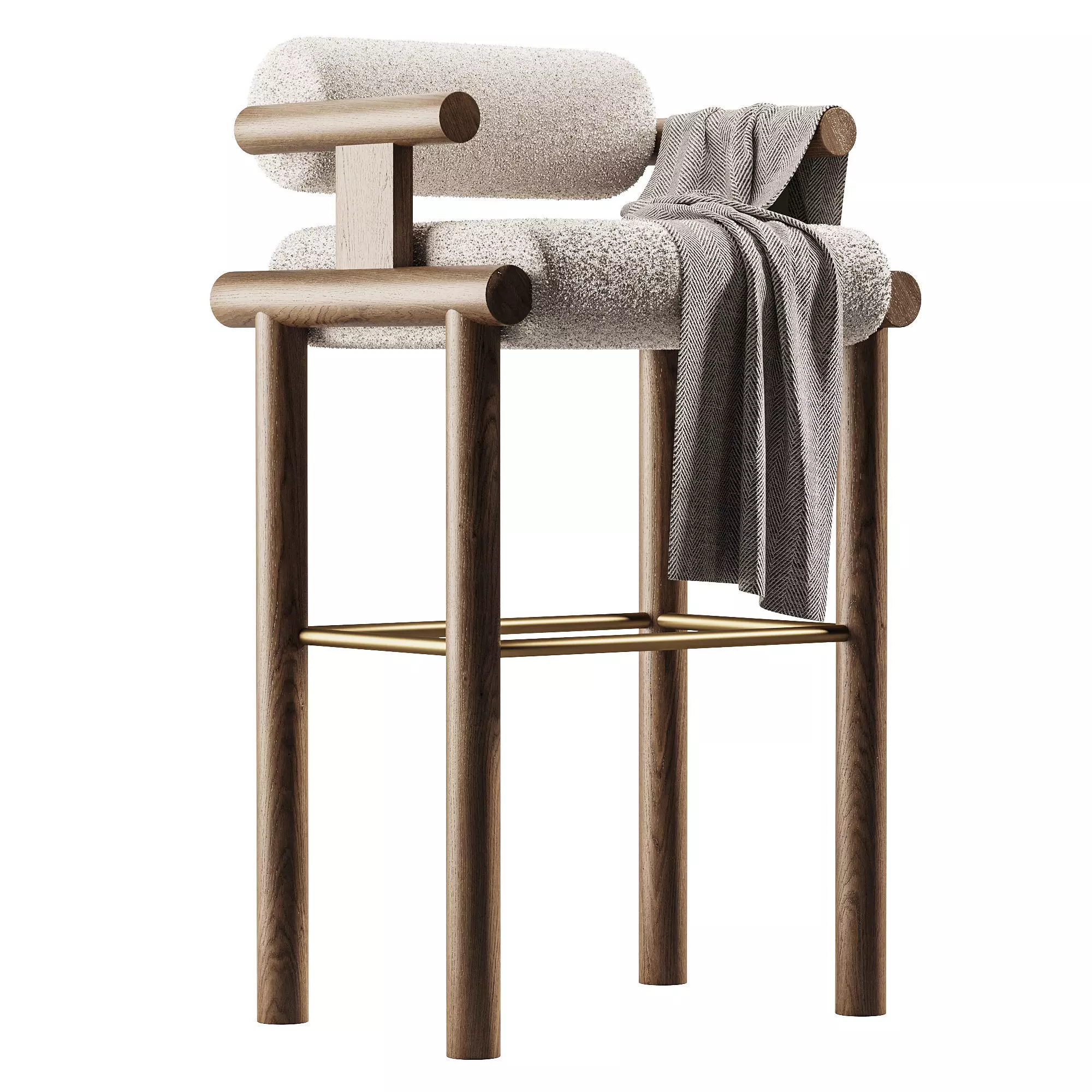 Laguna Bar Chair Low-poly 3D model_2