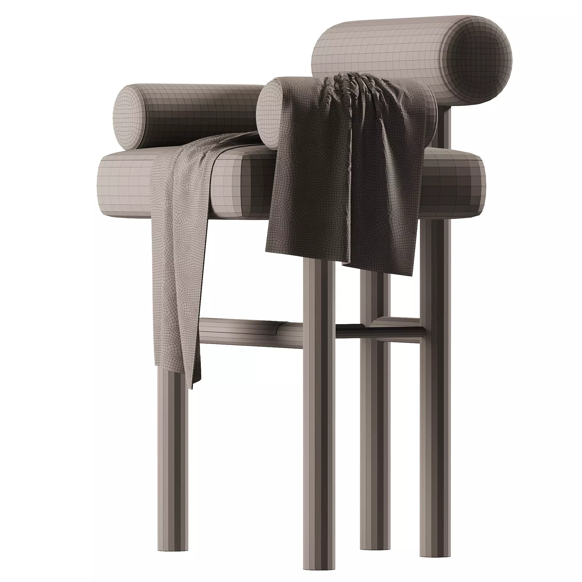 Conley Bar Chair Low-poly 3D model_4