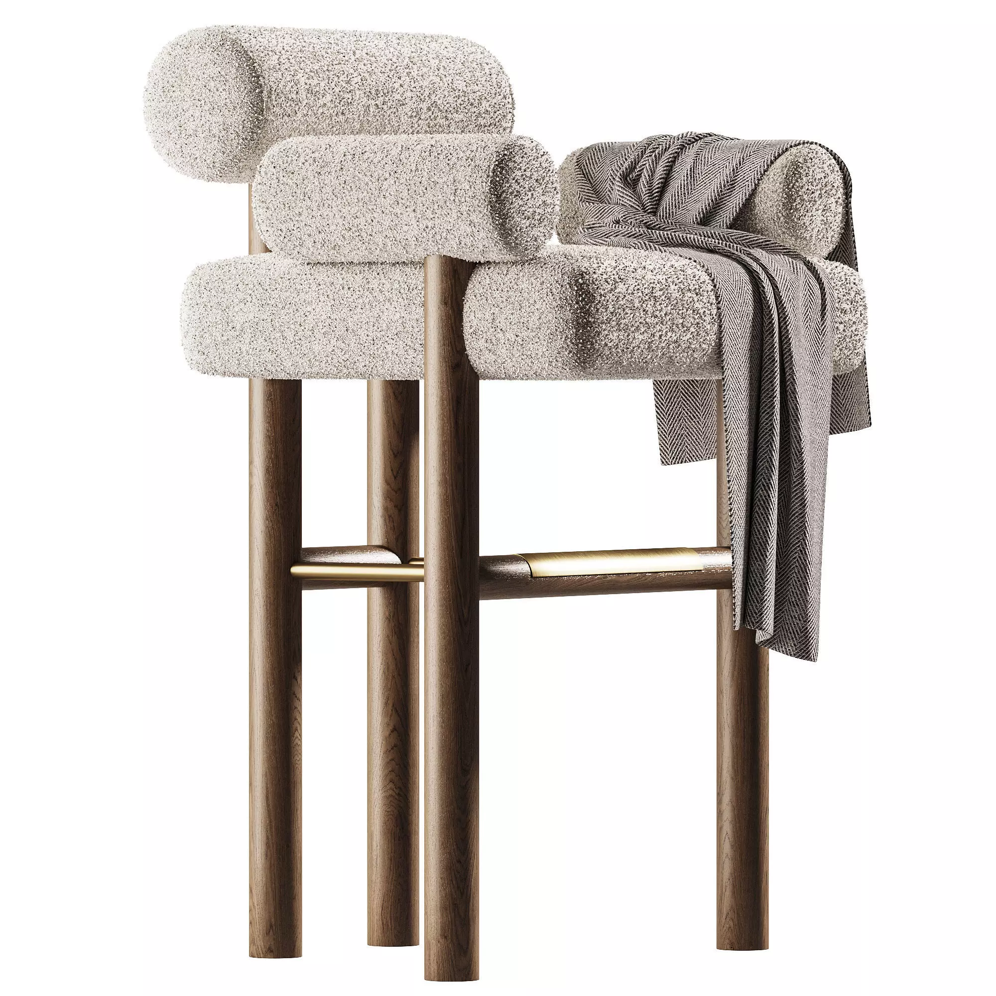 Conley Bar Chair Low-poly 3D model_2