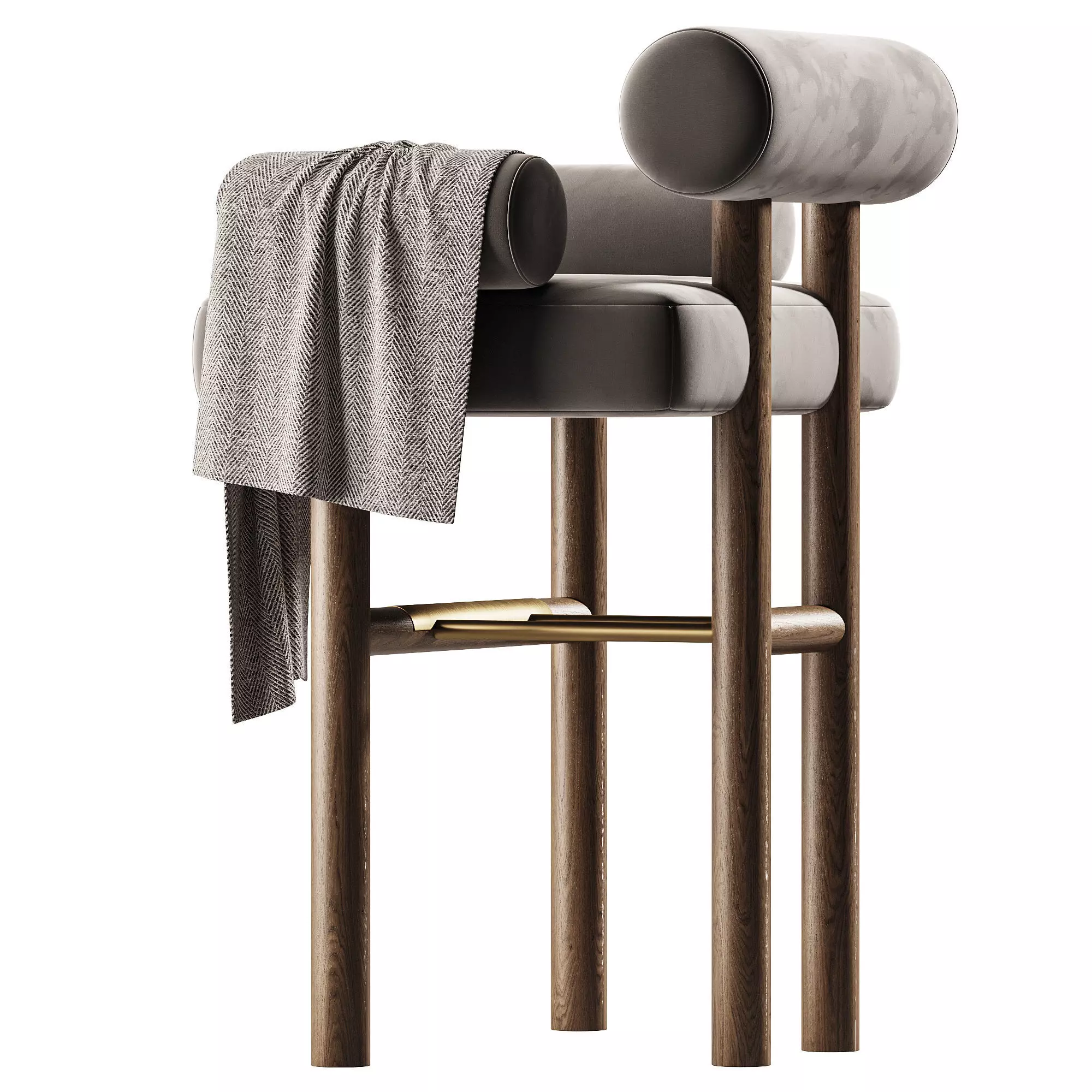 Conley Bar Chair Low-poly 3D model_3