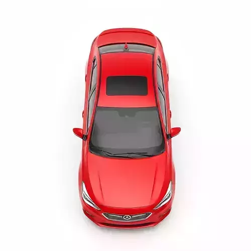 Red Sedan Car Low-poly 3D model 4
