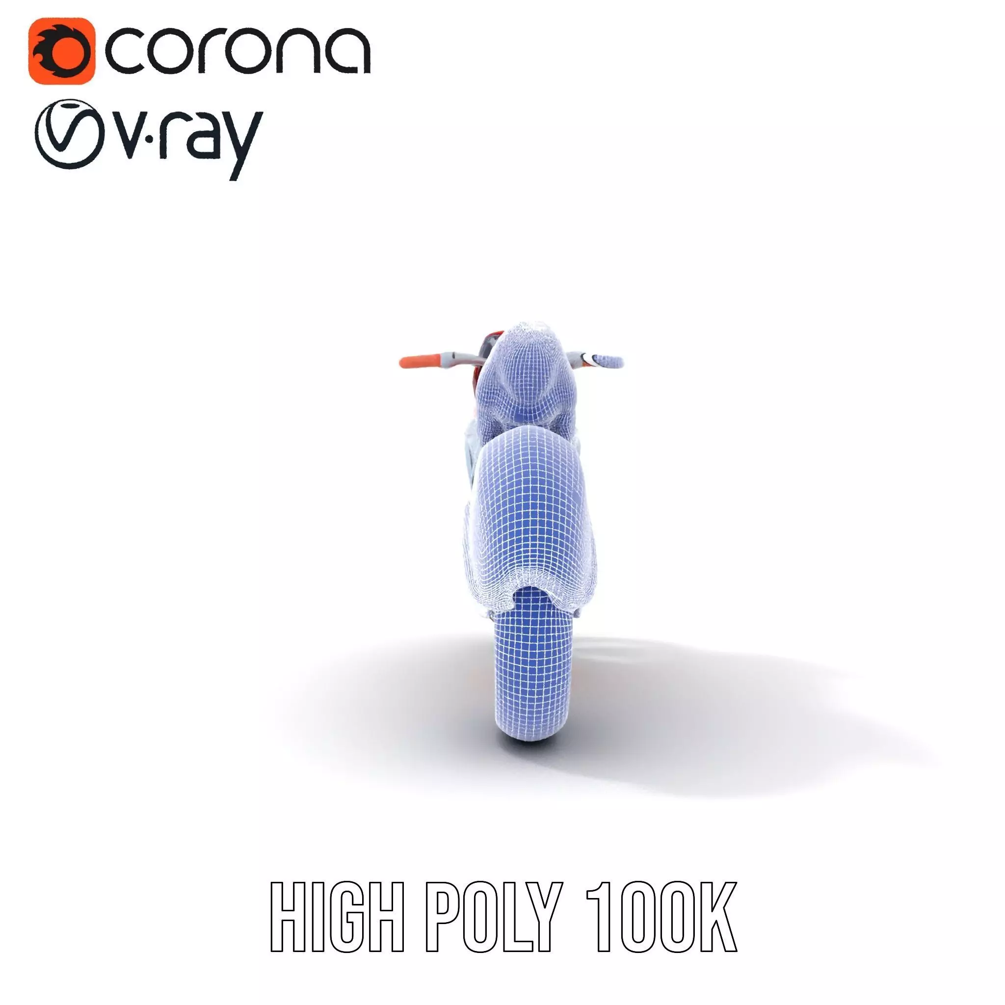 Futuristic Red Motorcycle model pack Low-poly 3D model_35