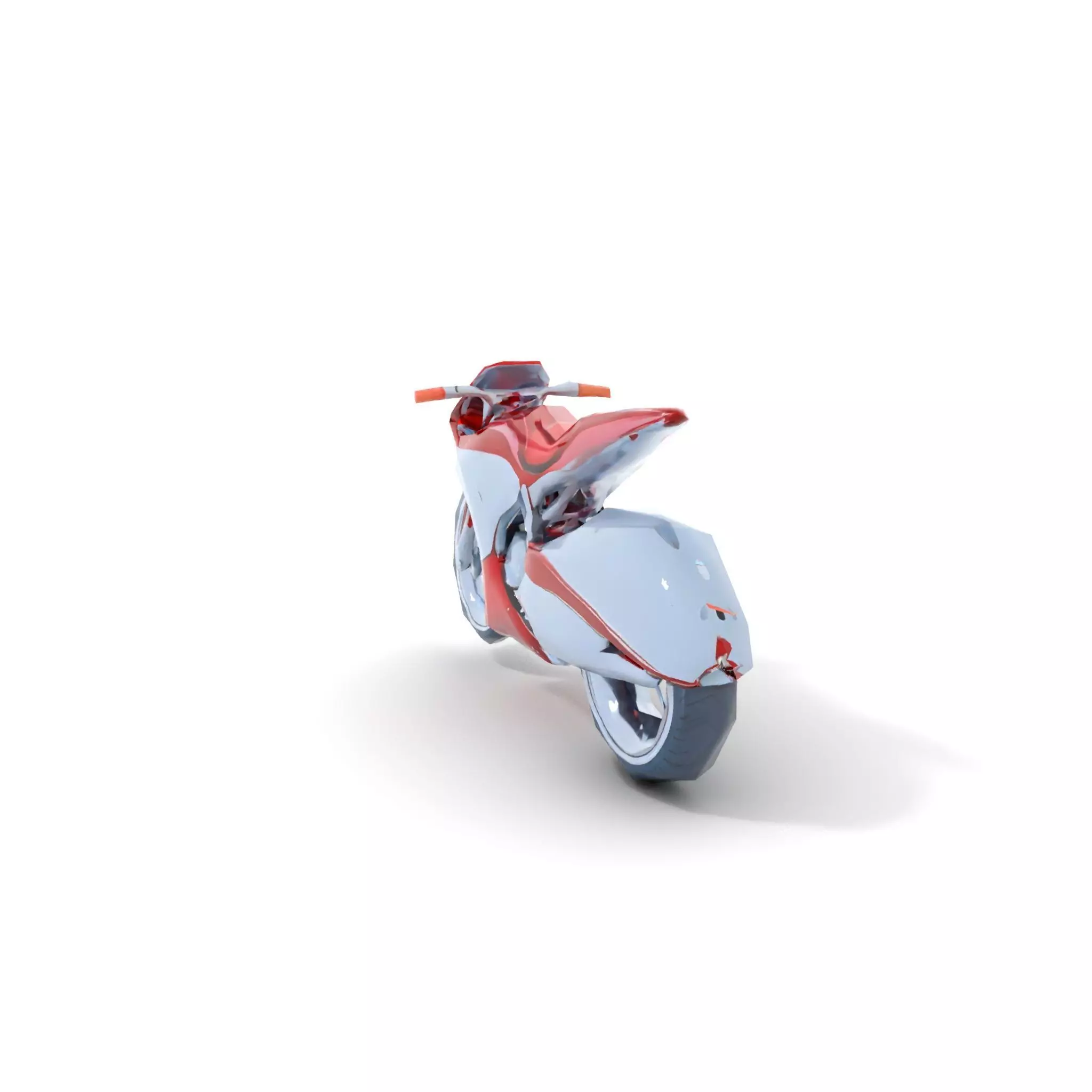 Futuristic Red Motorcycle model pack Low-poly 3D model_29
