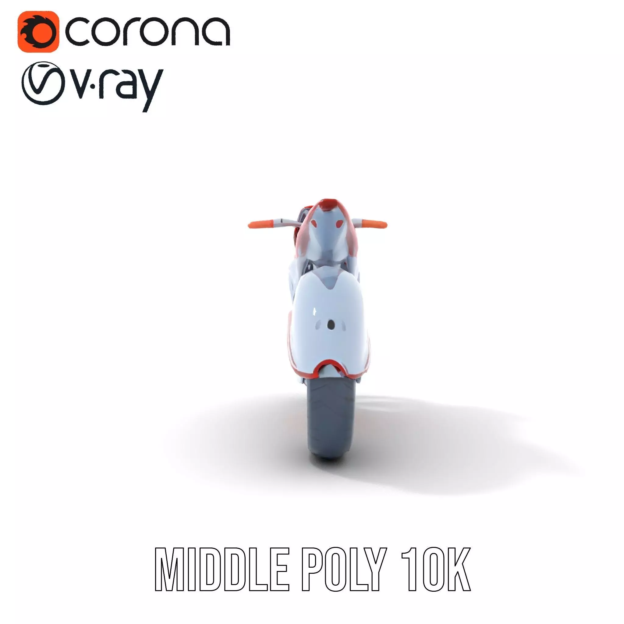 Futuristic Red Motorcycle model pack Low-poly 3D model_24