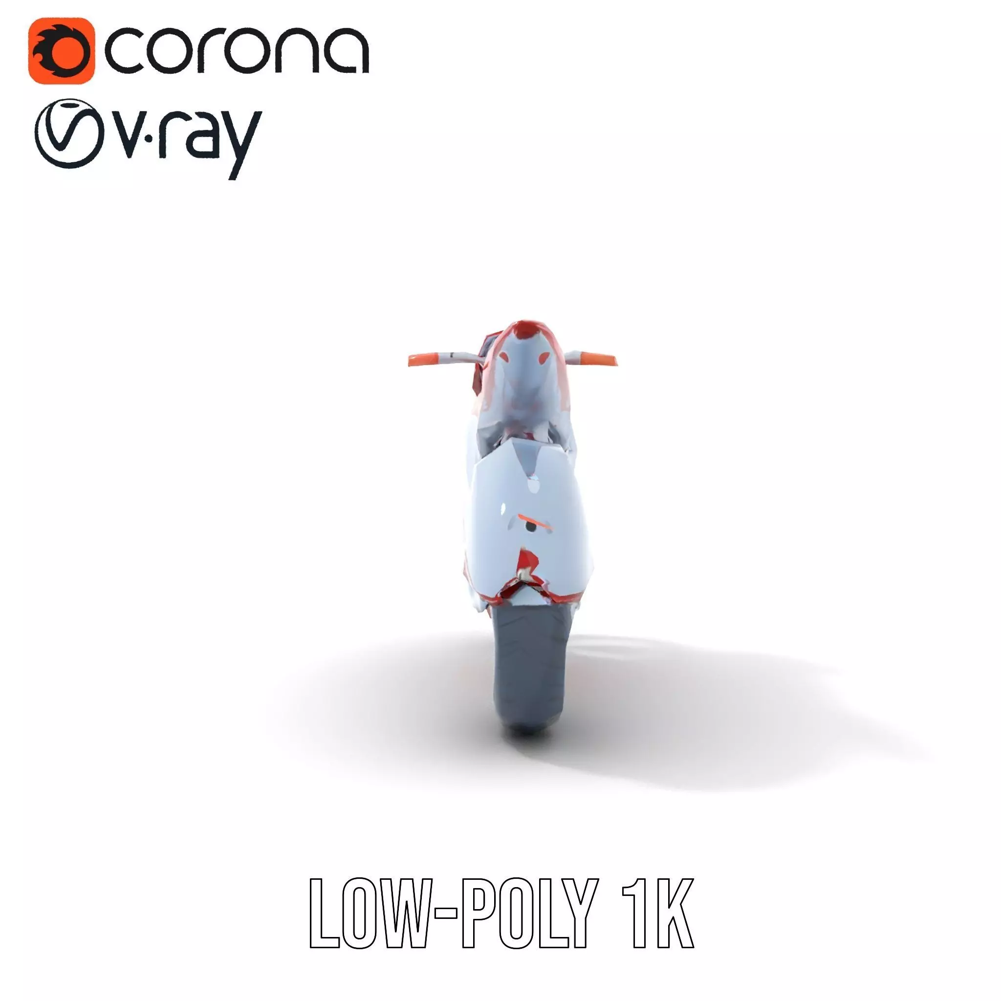 Futuristic Red Motorcycle model pack Low-poly 3D model_10