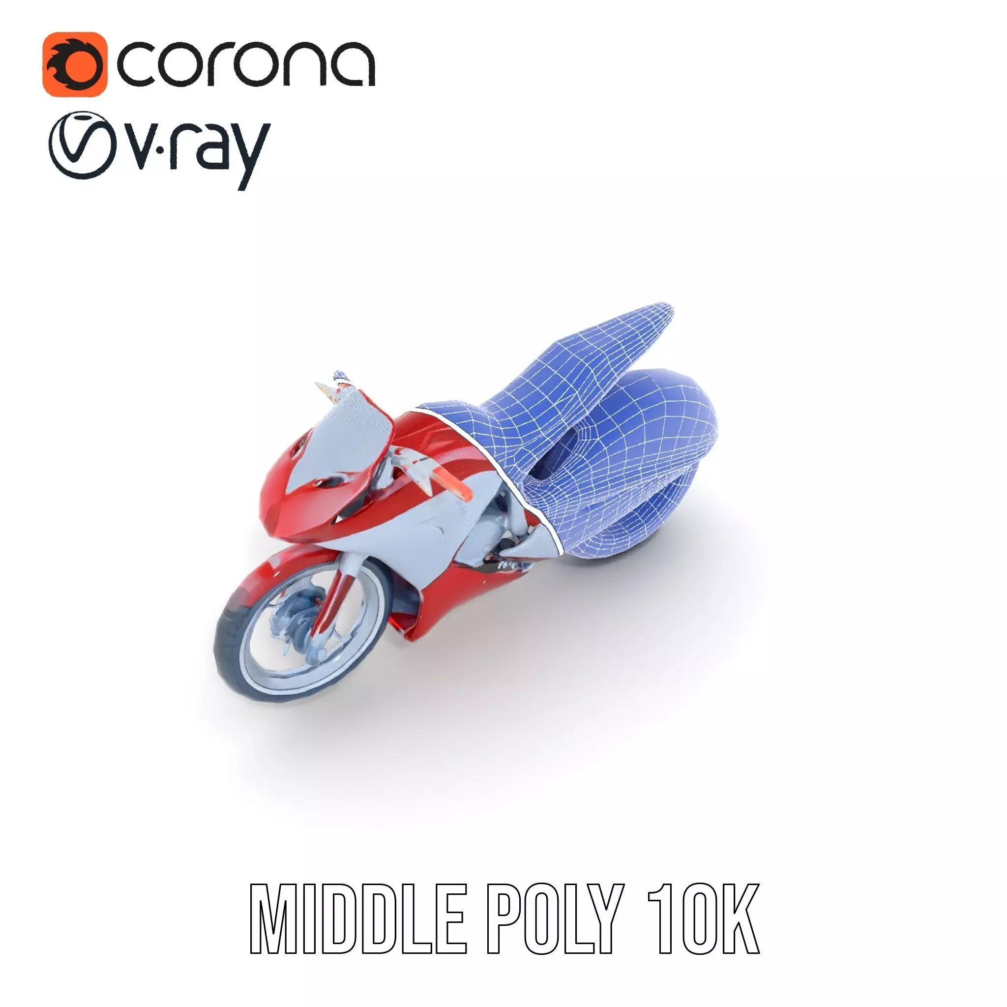 Futuristic Red Motorcycle model pack Low-poly 3D model_12