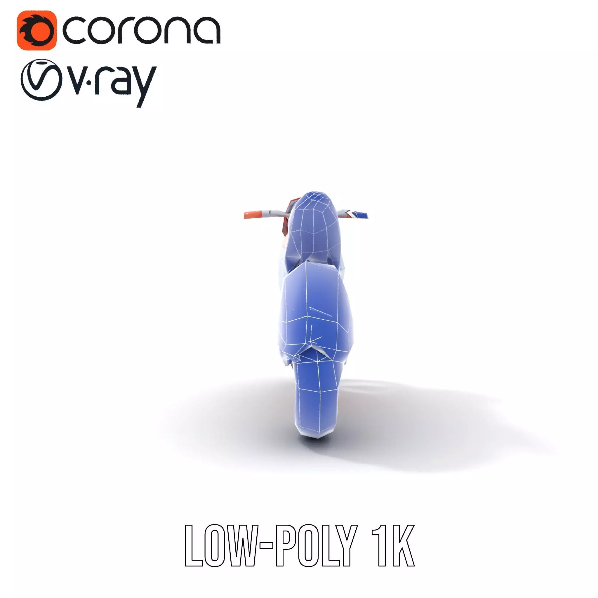 Futuristic Red Motorcycle model pack Low-poly 3D model_31