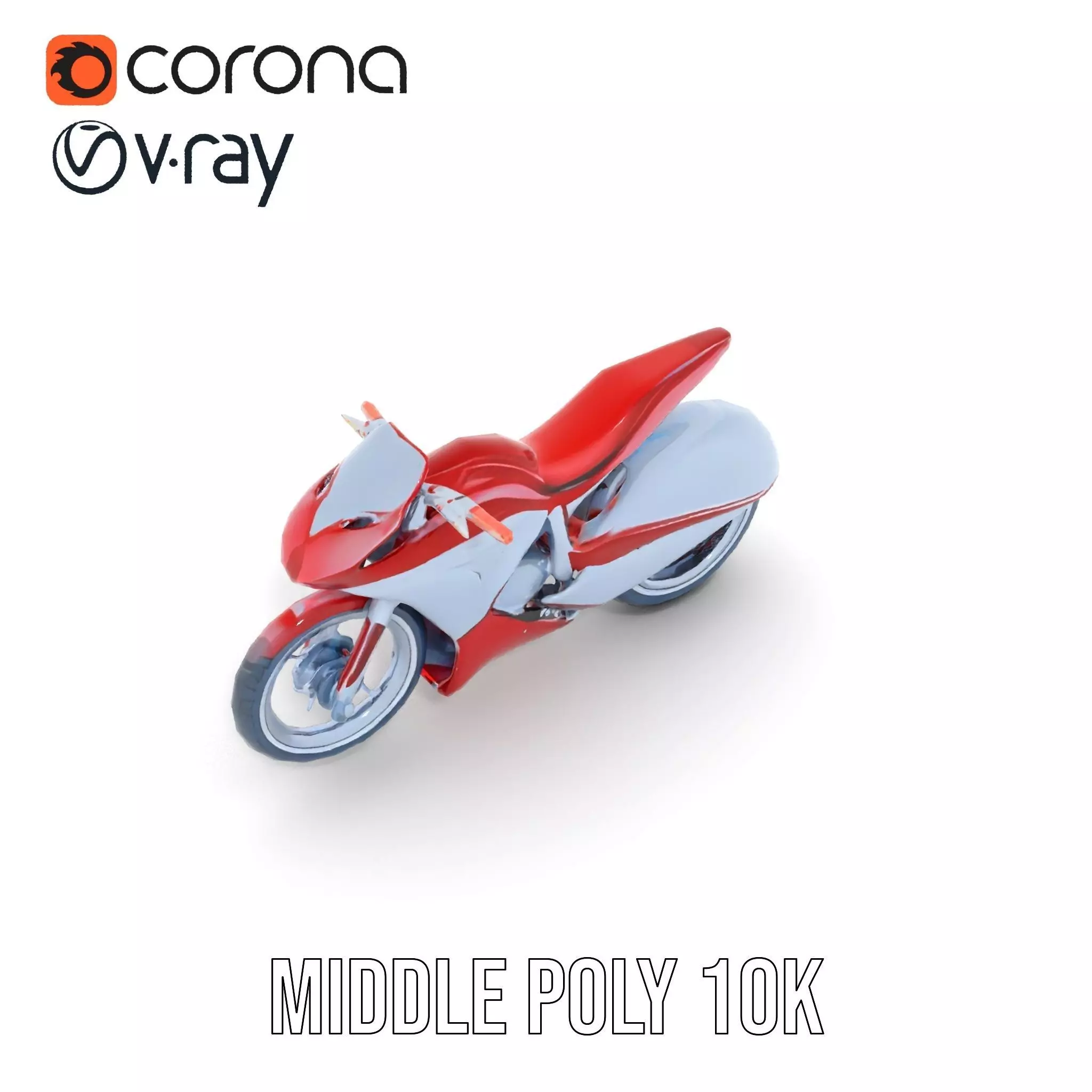 Futuristic Red Motorcycle model pack Low-poly 3D model_21