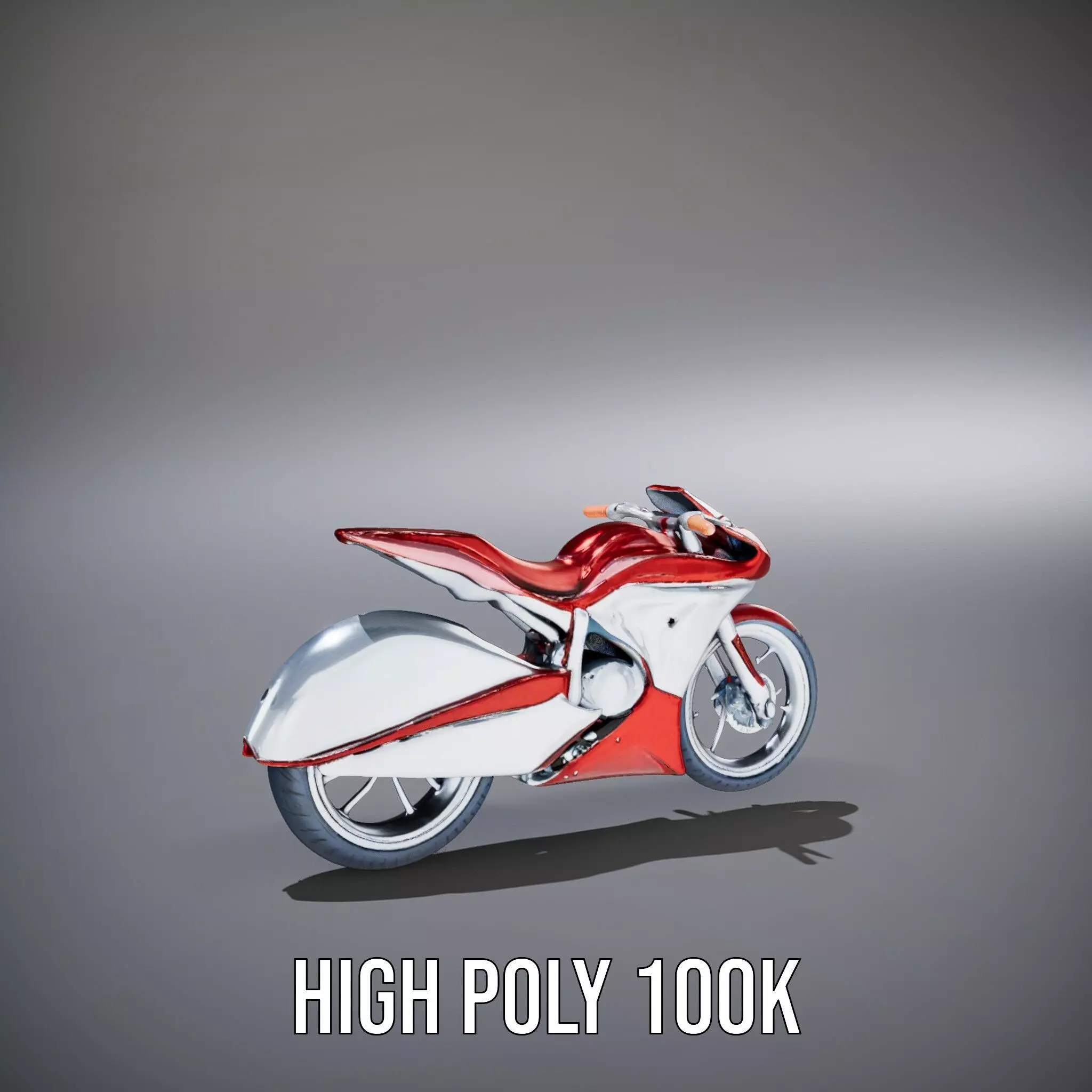 Futuristic Red Motorcycle model pack Low-poly 3D model_9