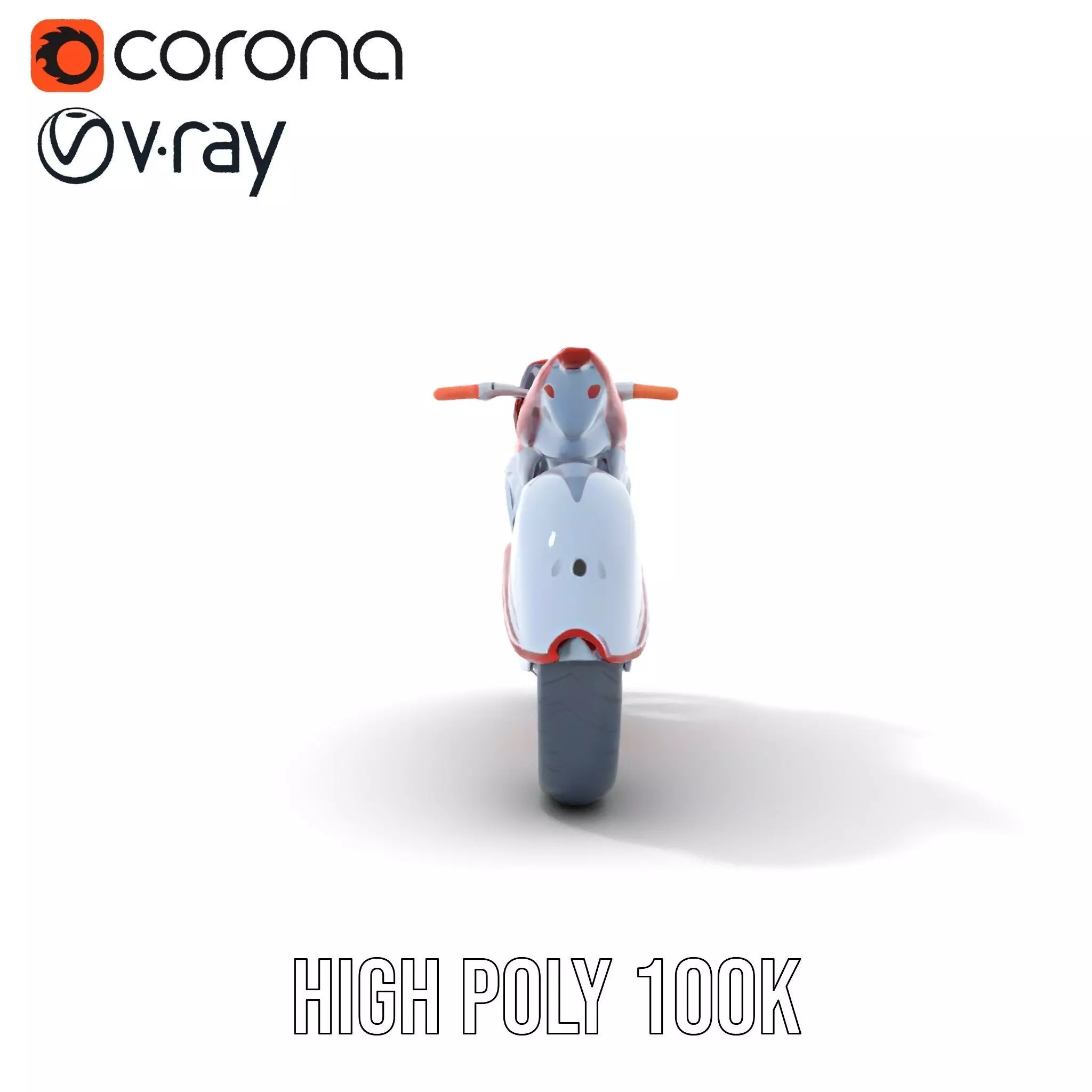 Futuristic Red Motorcycle model pack Low-poly 3D model_34