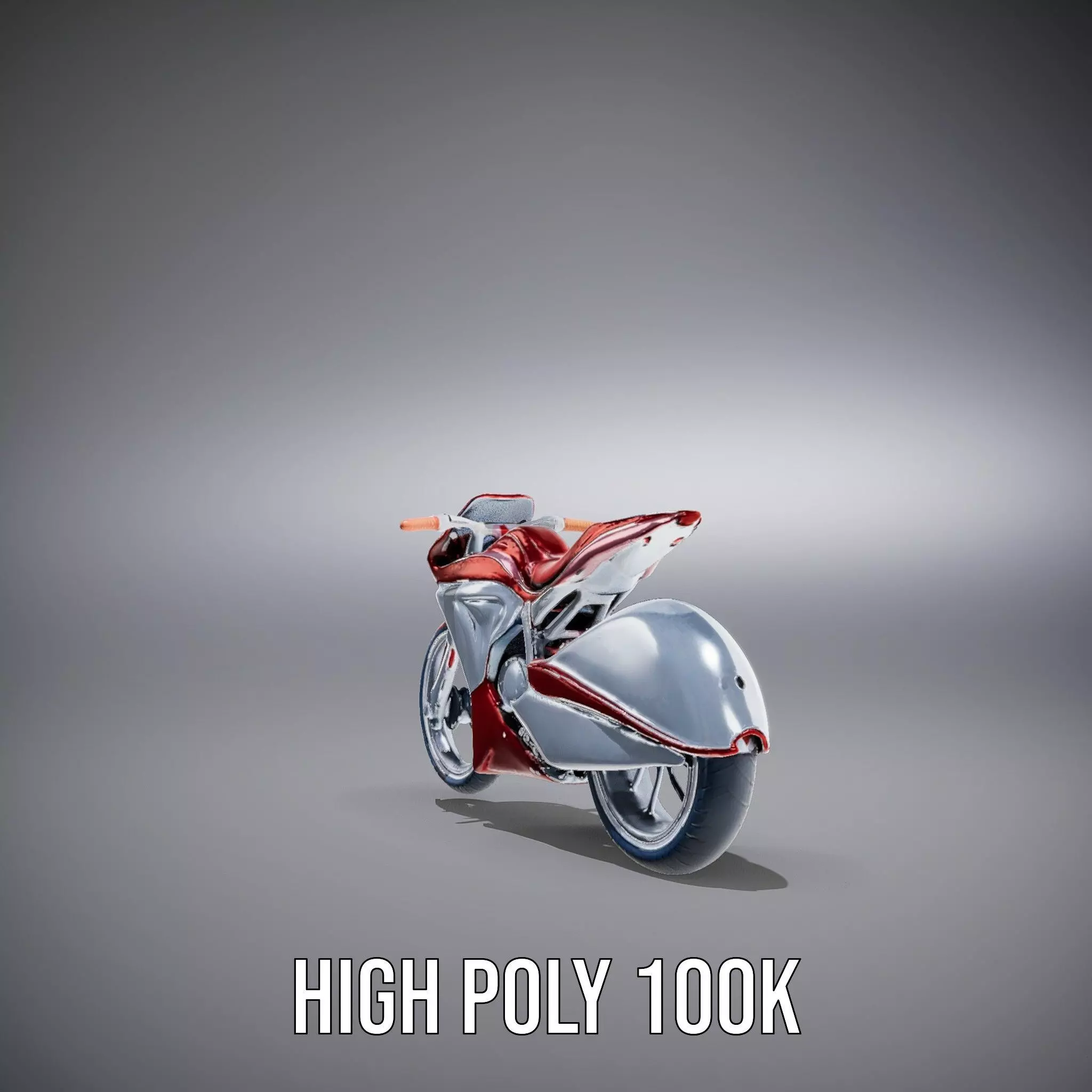 Futuristic Red Motorcycle model pack Low-poly 3D model_11