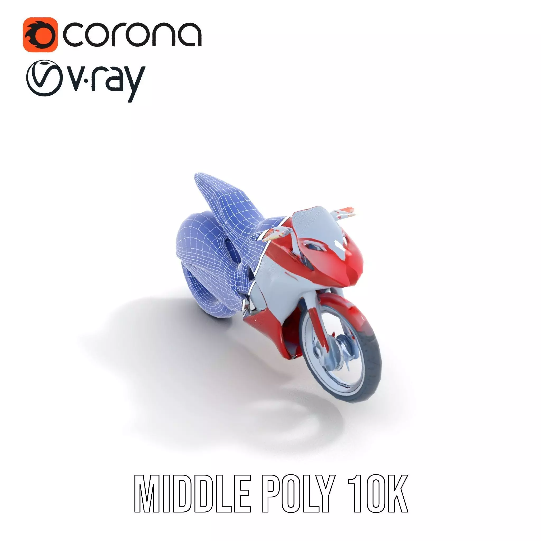 Futuristic Red Motorcycle model pack Low-poly 3D model_6