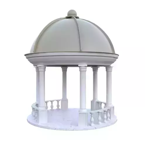 Neoclassical Pavilion Dome Gazebo PBR Low Poly FBX OBJ GLB USDC
