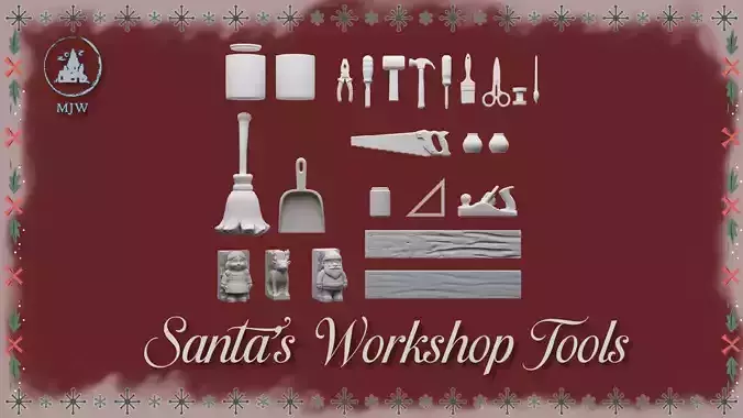 Santa Workshop Tools - Complete Christmas Miniature Crafting Set