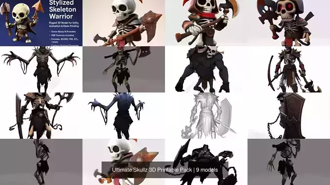 Ultimate Skullz 3D Printable Pack