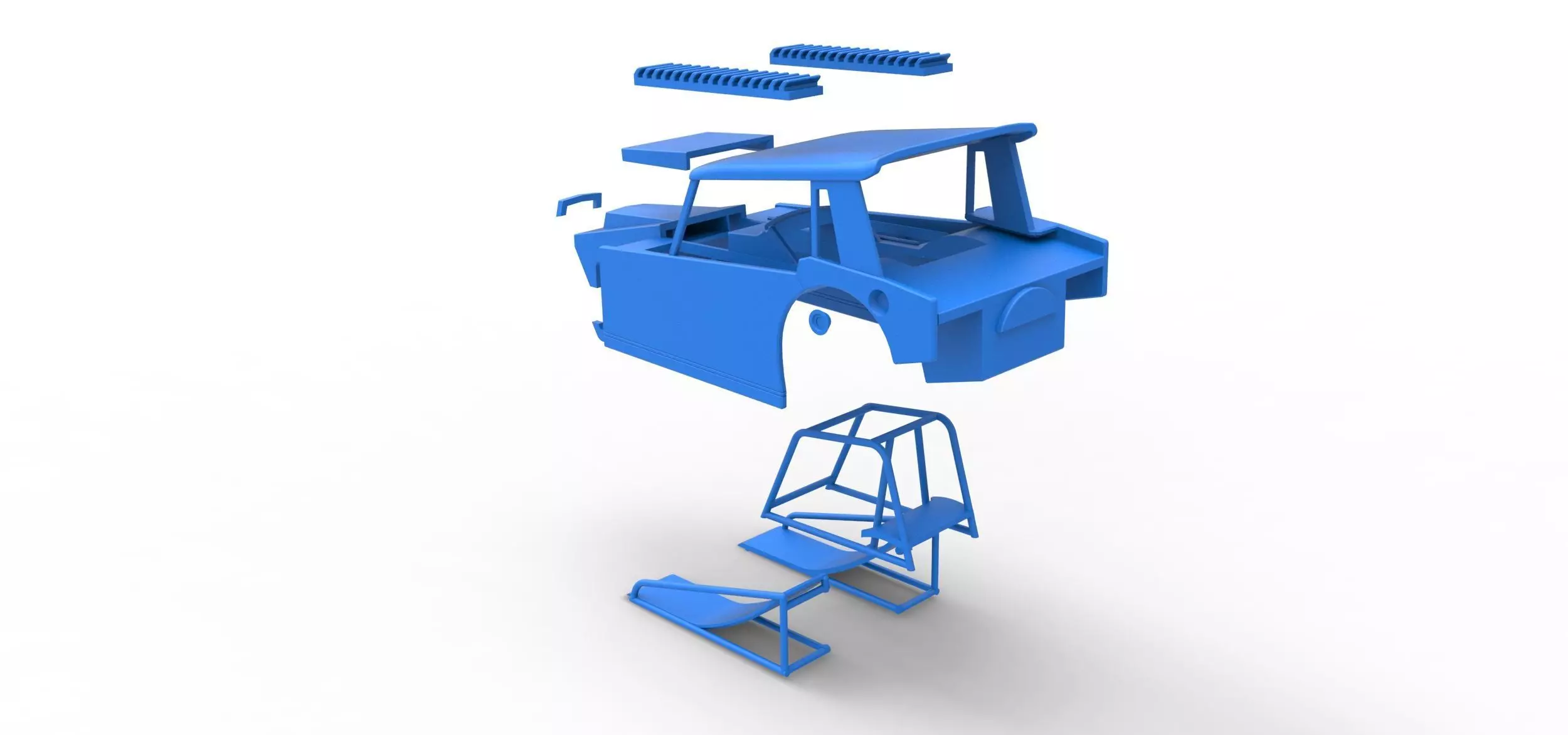 Shell of Vintage Dirt Modified stock car Version 6 Scale 1 to 25 3D print model_22