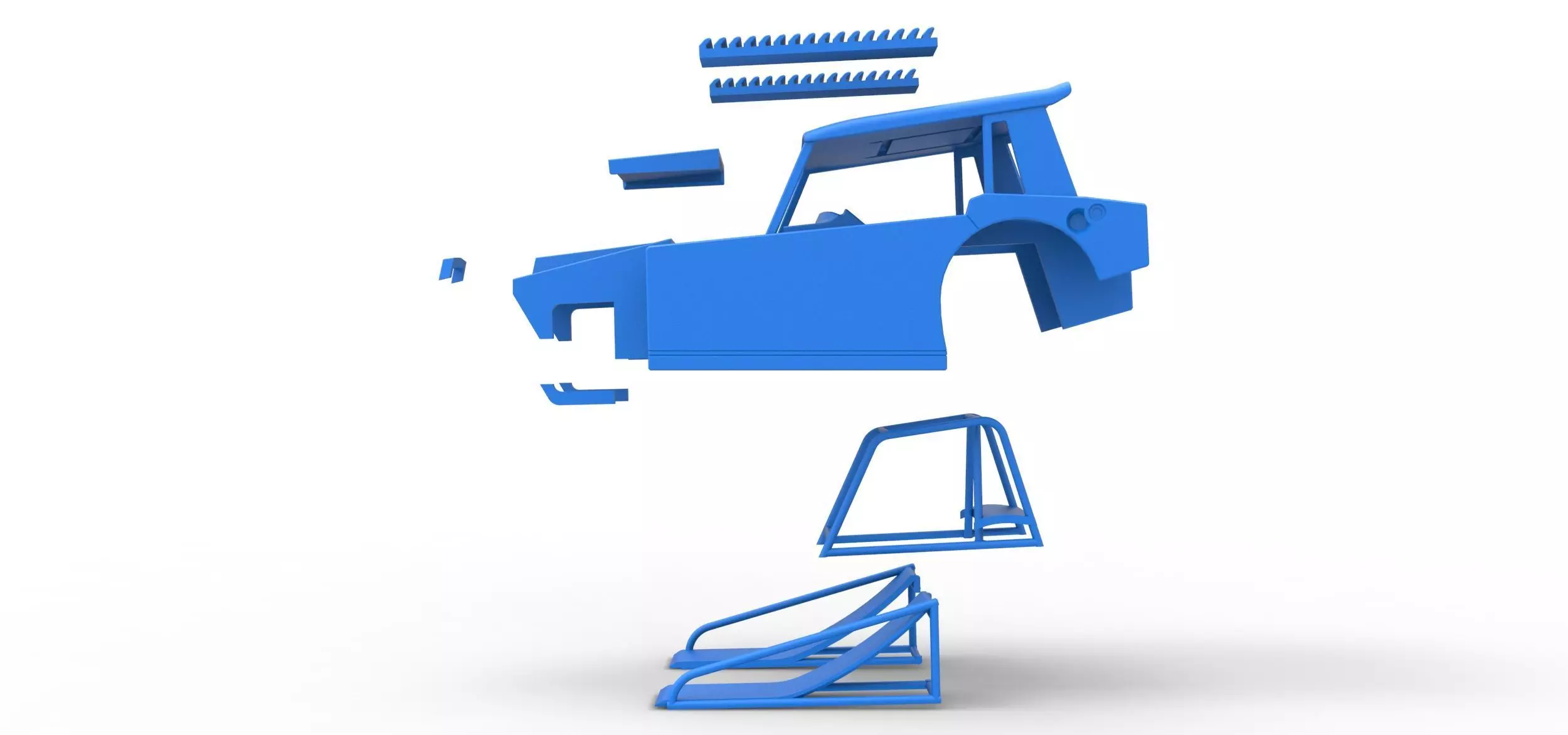 Shell of Vintage Dirt Modified stock car Version 6 Scale 1 to 25 3D print model_20