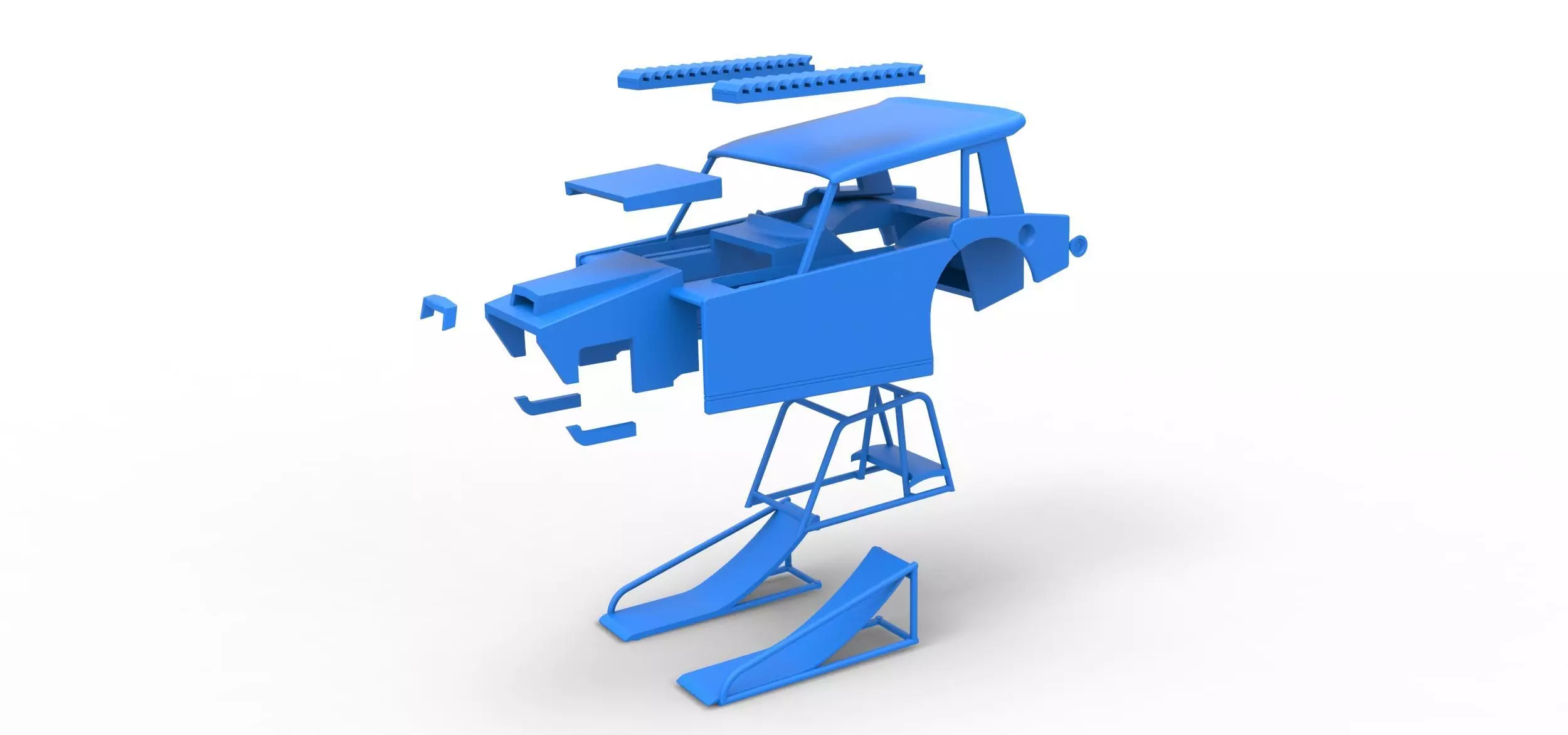 Shell of Vintage Dirt Modified stock car Version 6 Scale 1 to 25 3D print model_16