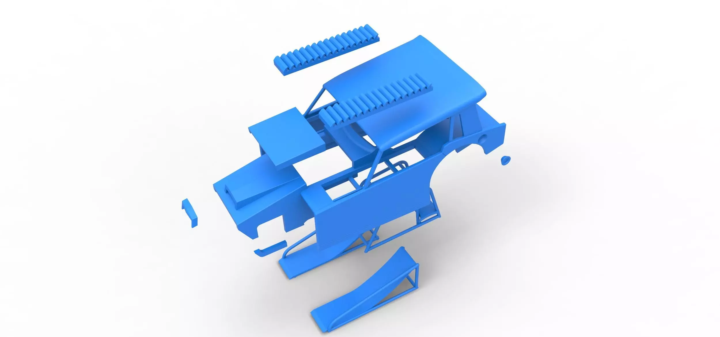 Shell of Vintage Dirt Modified stock car Version 6 Scale 1 to 25 3D print model_17