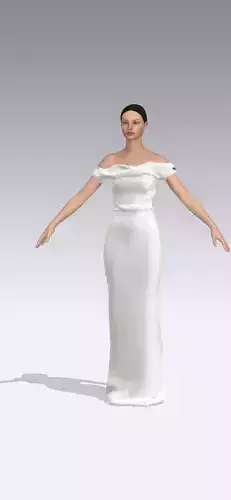 inside corset  and outside draped front look dress 