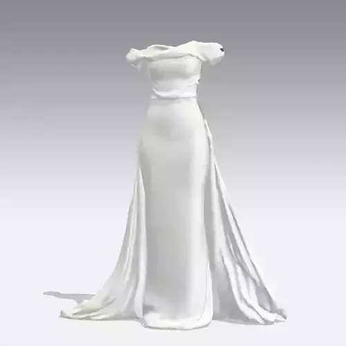 inside corset and outside draped front look dress