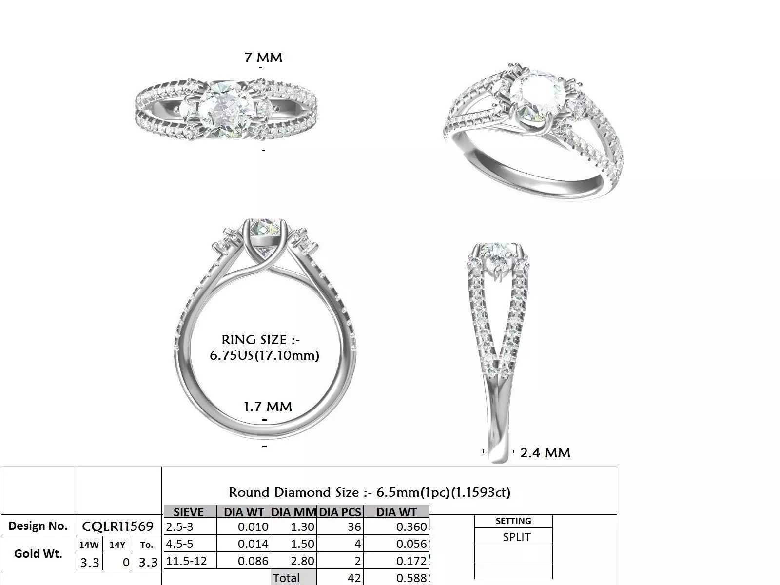 Solitaire Ring 3dm stl renders animation videos details 3D print model_3