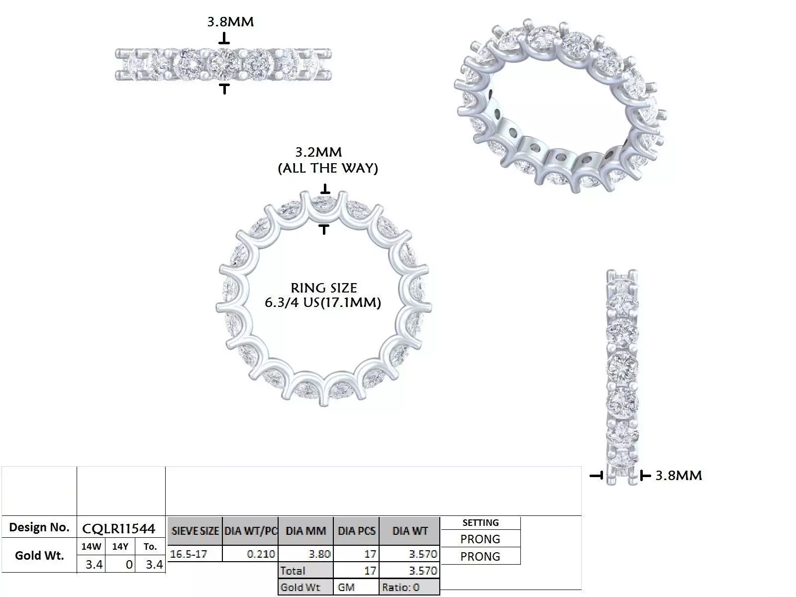 Eternity Band Ring 3dm stl renders animation details 3D print model_3