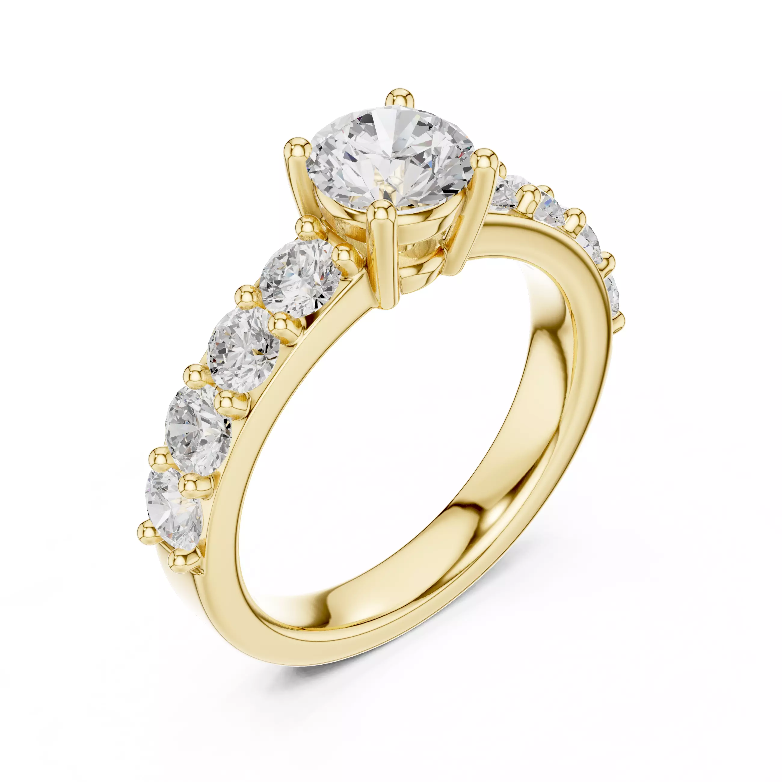 Solitaire Ring 3dm stl renders animation videos details  3D print model_9