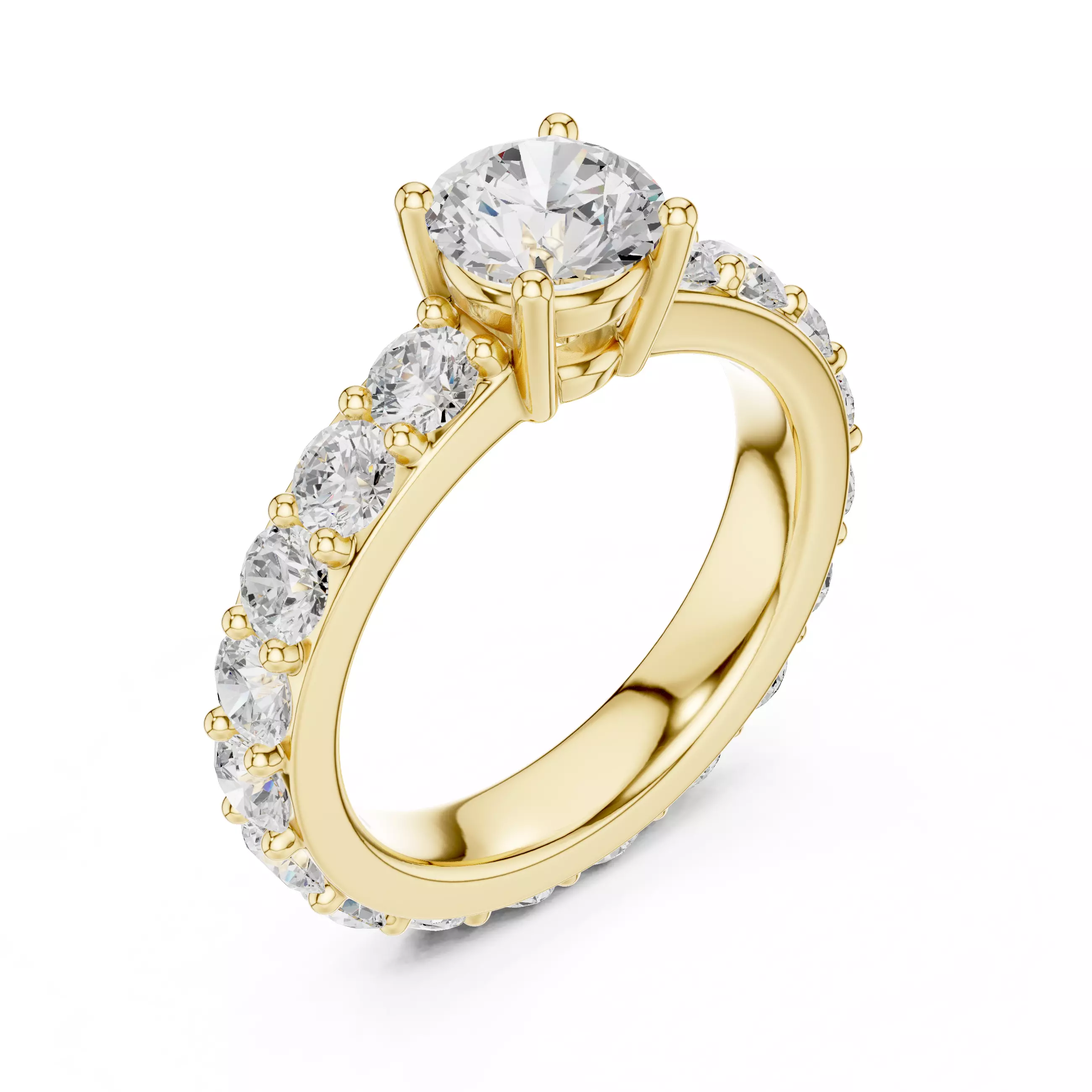 Solitaire Ring 3dm stl renders animation videos details 3D print model_9