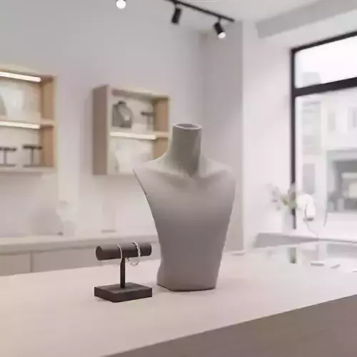 Elegant Jewelry Display Bust - Minimalist Necklace Stand