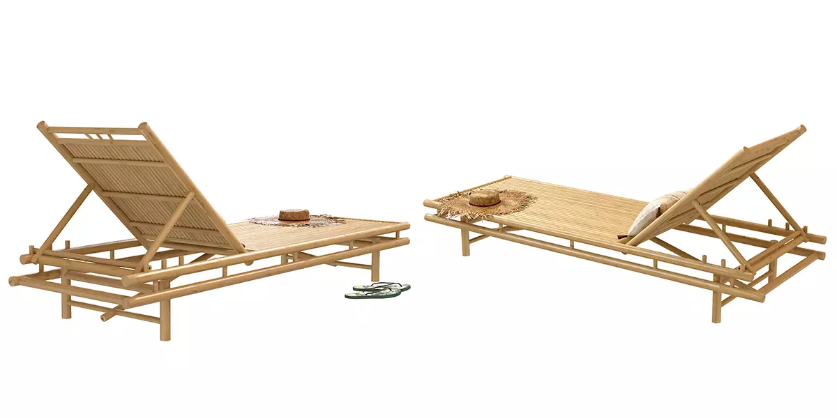 Bamboo Sunbed Gossy Free 3D model_1