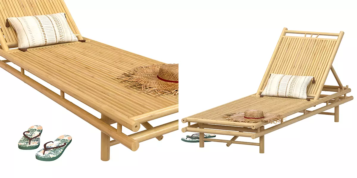 Bamboo Sunbed Gossy Free 3D model_0