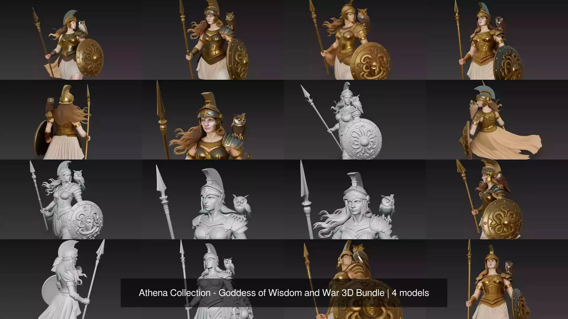 Athena Collection - Goddess of Wisdom and War 3D Bundle _1